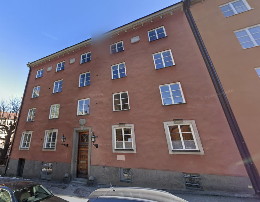 Fasaden på Verdandi 39, Falugatan 3, Stockholm